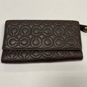 Coach Brown Leather Logo Wallet